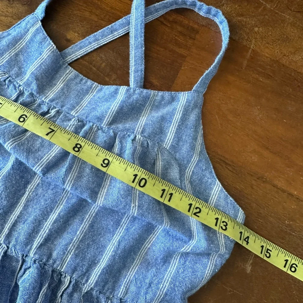 Target Cat‎ & Jack Blue Chambray cotton Striped Kids Midi Dress size L 10/12